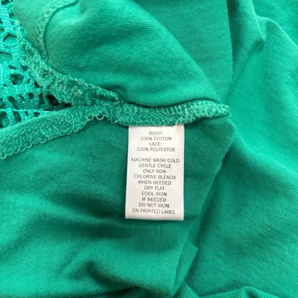 Ann Taylor LOFT Green Sleeveless Lace Tank Top – Size M
